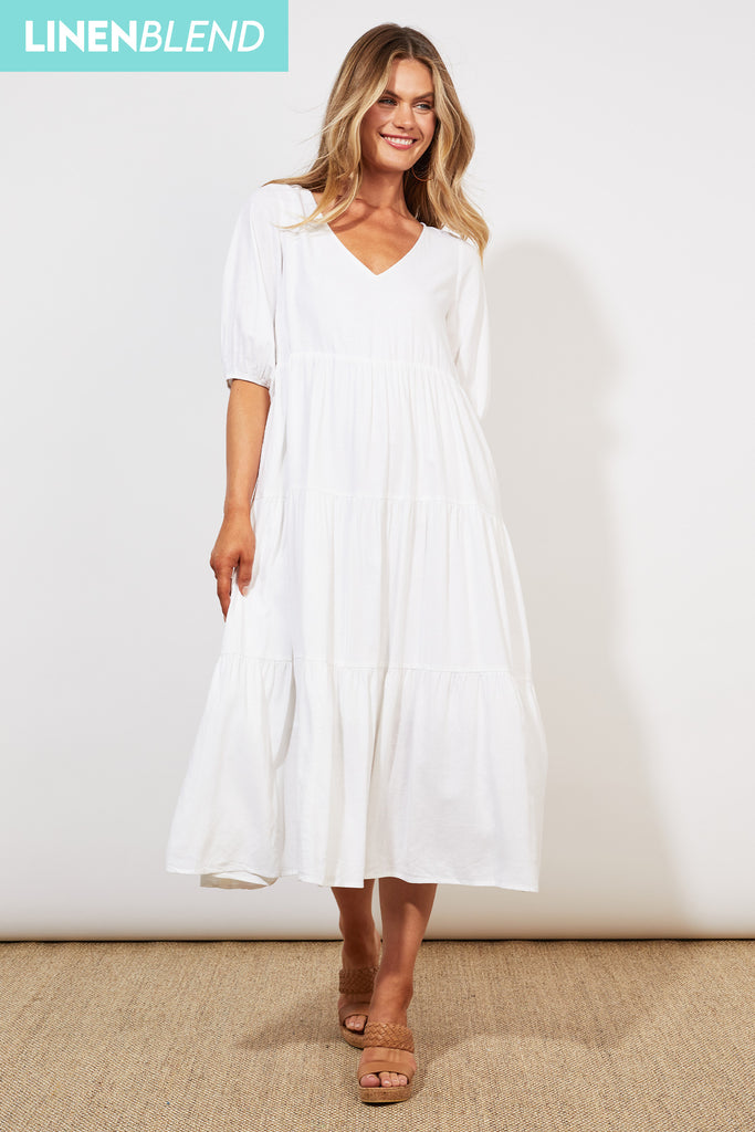 Tanna Tiered Maxi - Coconut - The Haven Co