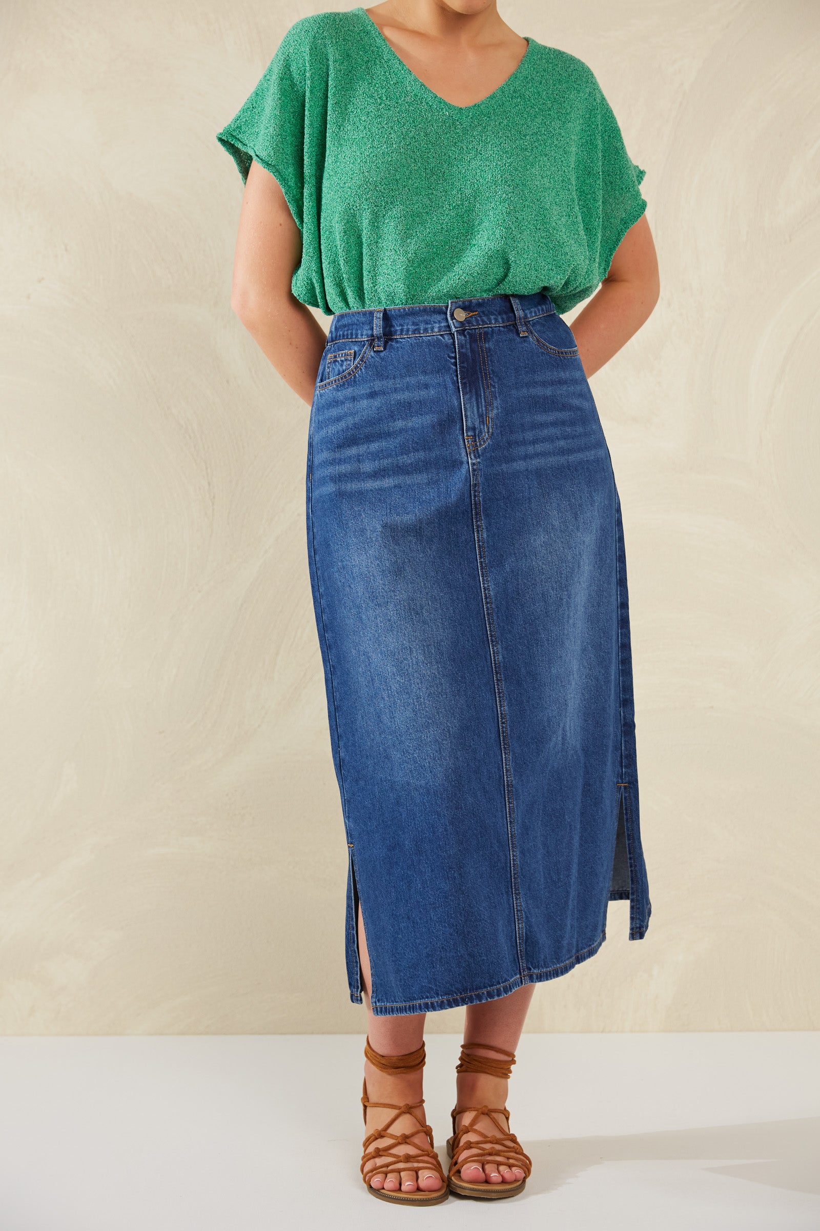 Dalton Denim Skirt - Indigo - The Haven Co