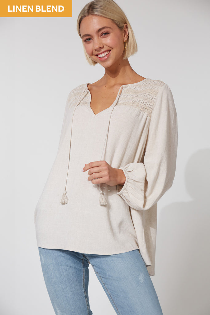 Lauder Blouse - Flax - The Haven Co