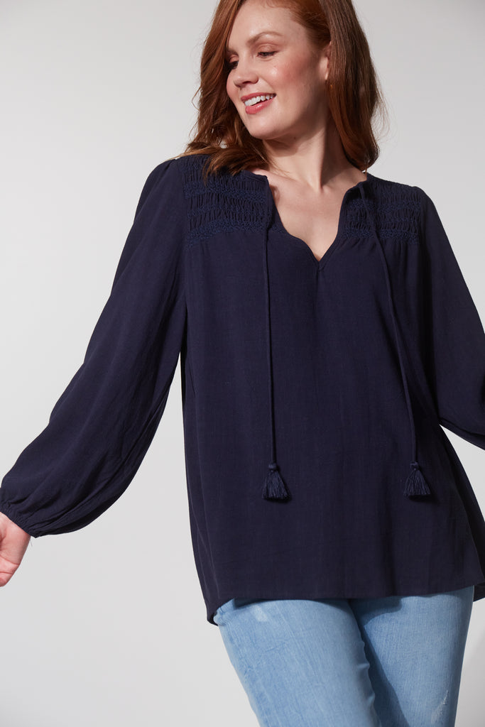 Lauder Blouse - Midnight - The Haven Co