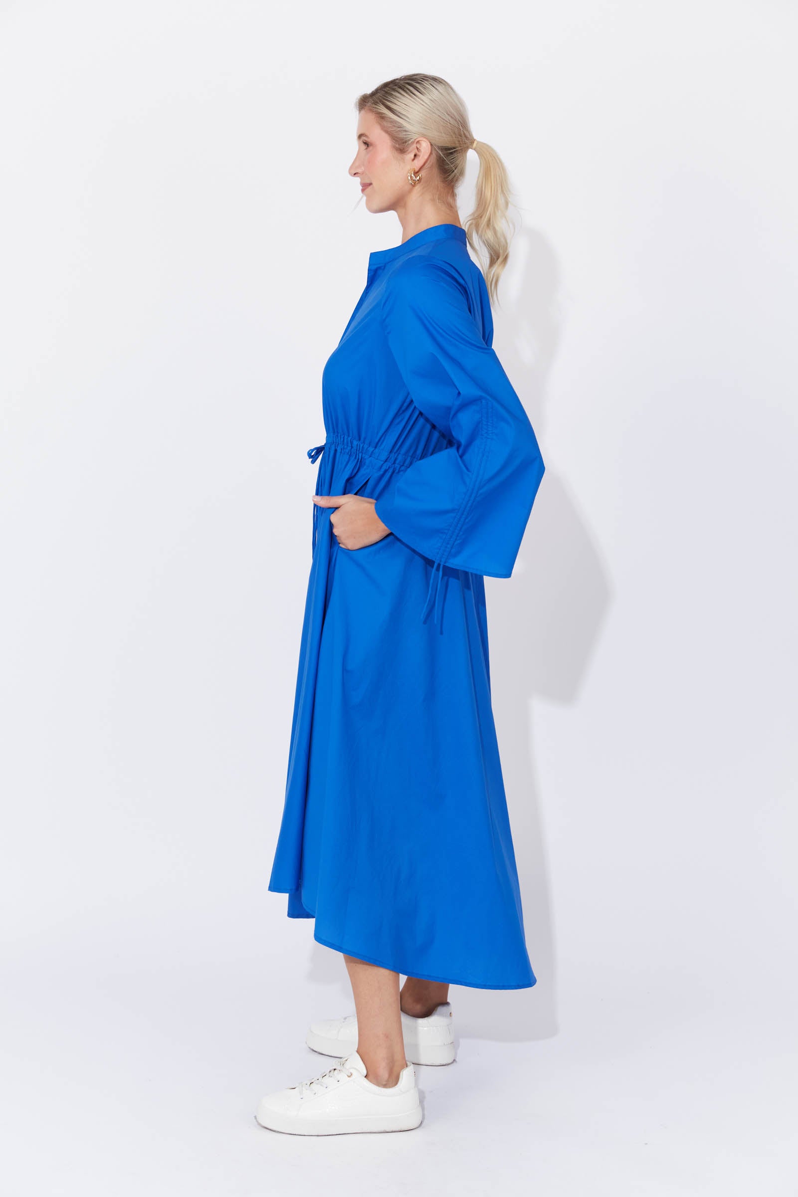 Phoenix Shirt Dress - Cobalt