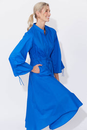Phoenix Shirt Dress - Cobalt