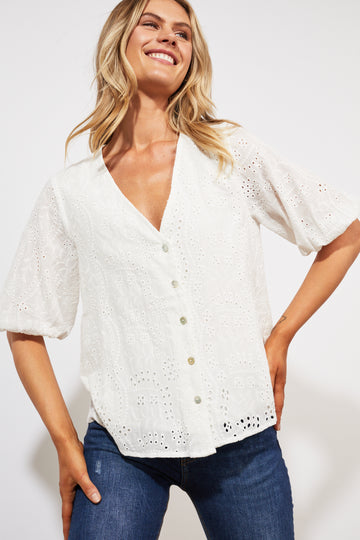 Naxos Blouse - Coconut - The Haven Co
