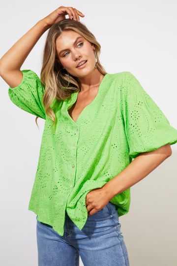 Naxos Blouse - Limeade - The Haven Co