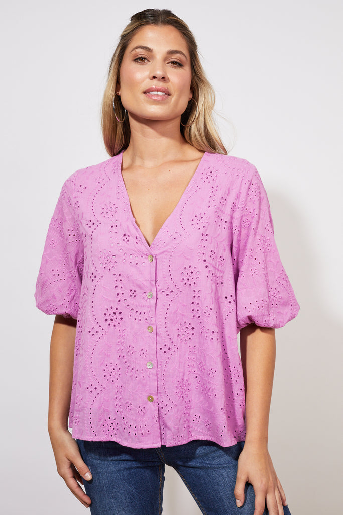 Naxos Blouse - Lilac - The Haven Co