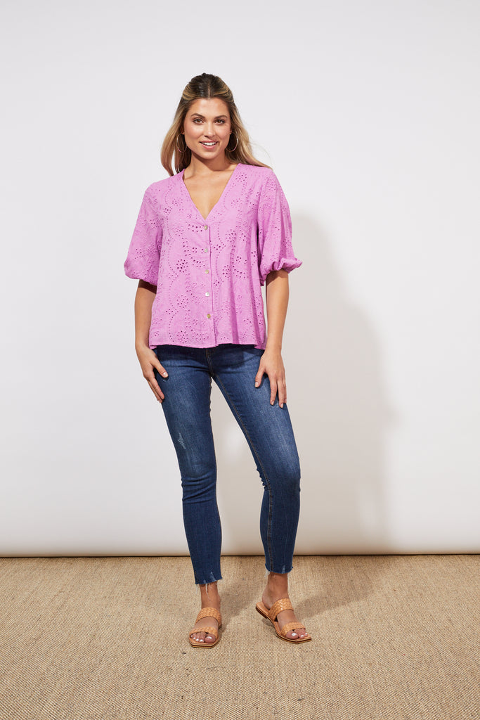 Naxos Blouse - Lilac - The Haven Co