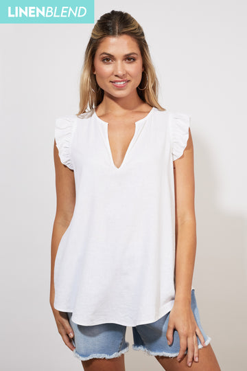 Tanna Frill Top - Coconut - The Haven Co