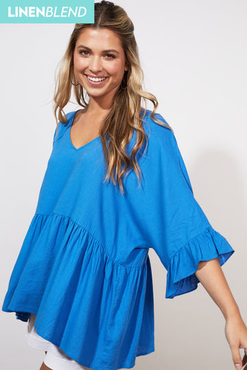 Tanna Relax Top - Cobalt - The Haven Co