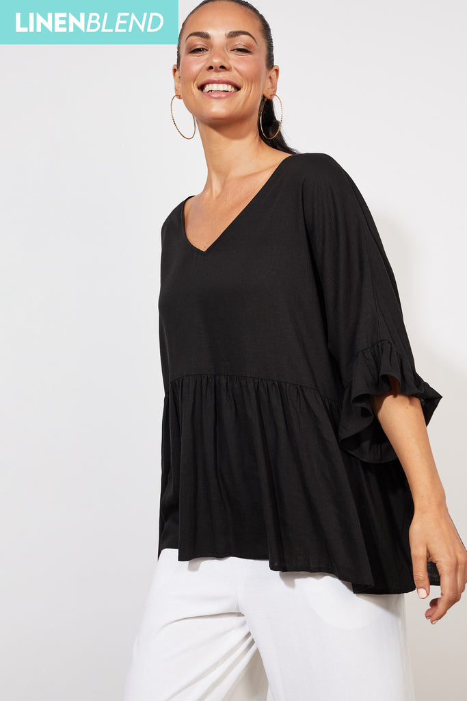 Tanna Relax Top - Jet - The Haven Co