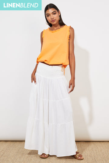Tanna Maxi Skirt - Coconut - The Haven Co
