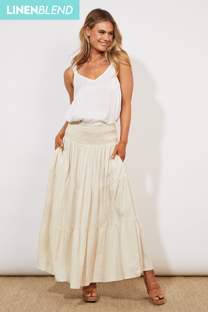 Tanna Maxi Skirt - Sand - The Haven Co
