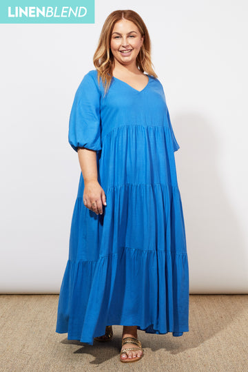 Tanna Tiered Maxi - Cobalt - The Haven Co