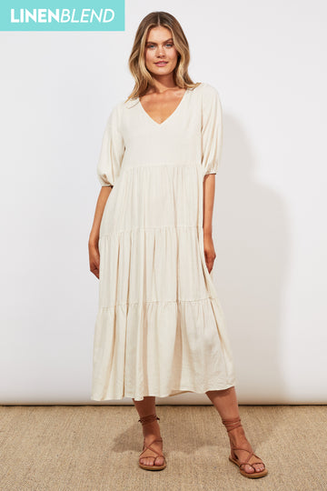 Tanna Tiered Maxi - Sand - The Haven Co