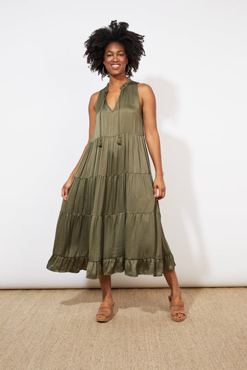 Barbados Tiered Maxi - Khaki - The Haven Co