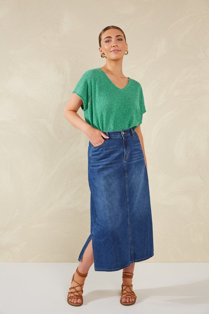 Dalton Denim Skirt - Indigo - The Haven Co