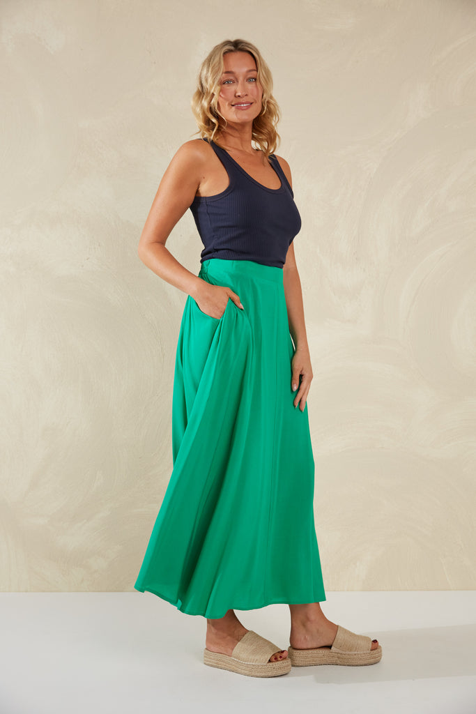 Lipari Maxi Skirt - Verde - The Haven Co
