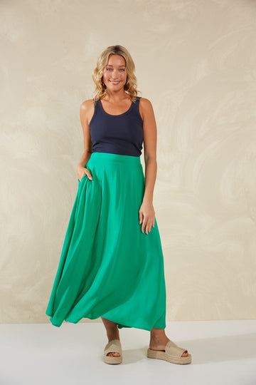 Lipari Maxi Skirt - Verde - The Haven Co