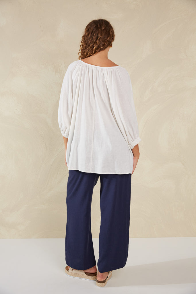 Sardinia Relaxed Blouse - Bianco - The Haven Co
