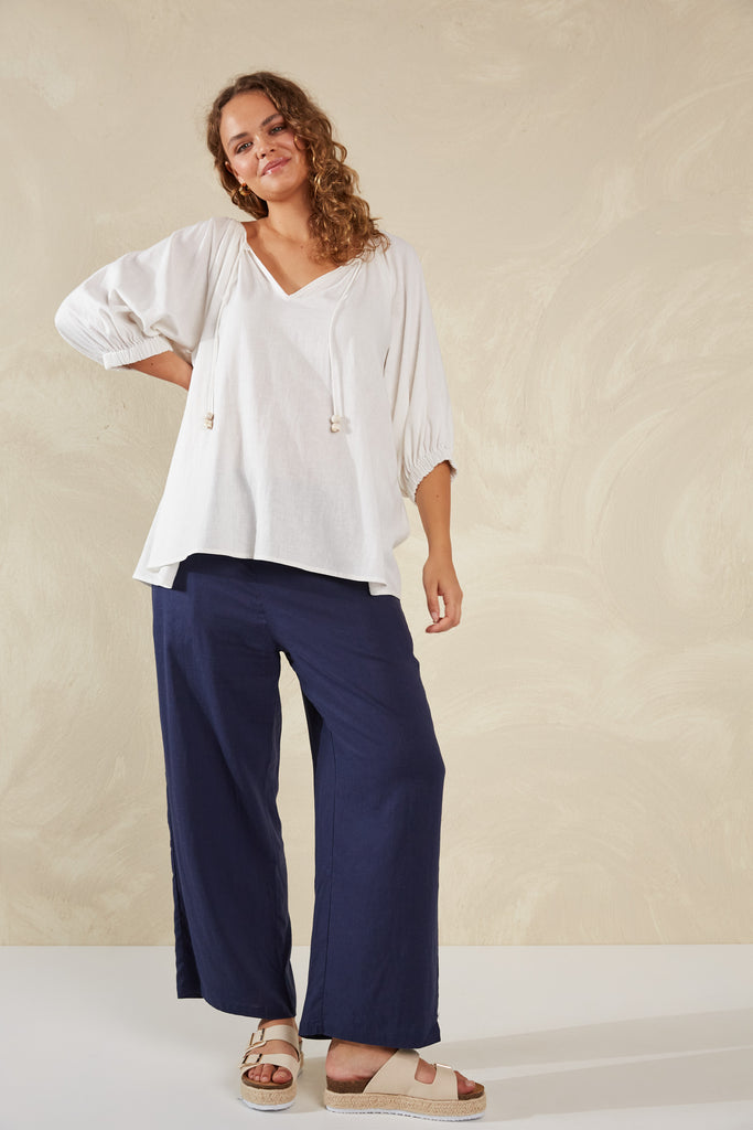 Sardinia Relaxed Blouse - Bianco - The Haven Co