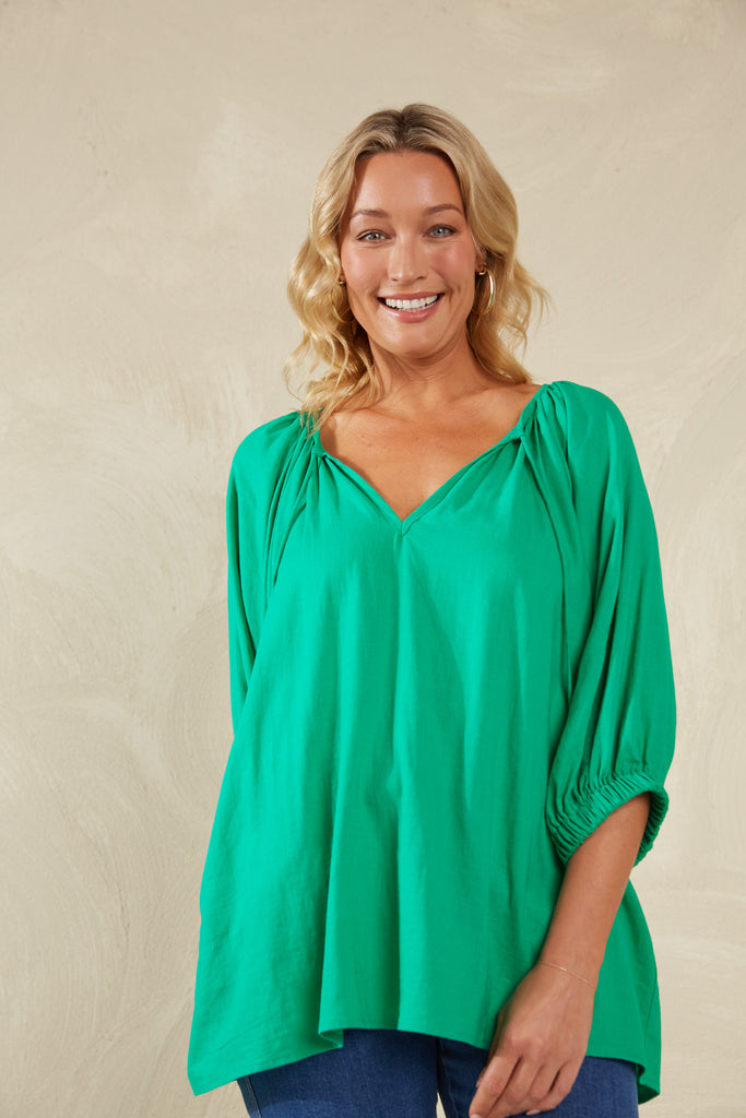 Sardinia Relaxed Blouse - Verde - The Haven Co