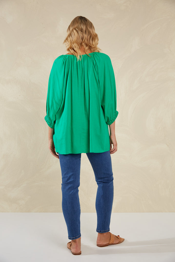 Sardinia Relaxed Blouse - Verde - The Haven Co