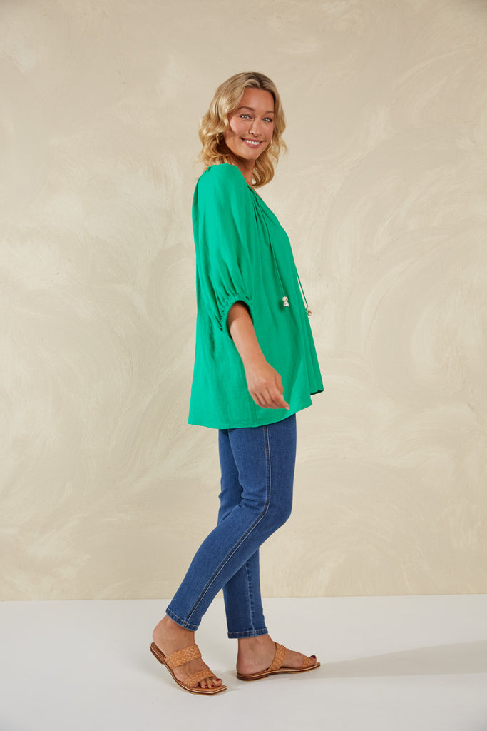 Sardinia Relaxed Blouse - Verde - The Haven Co