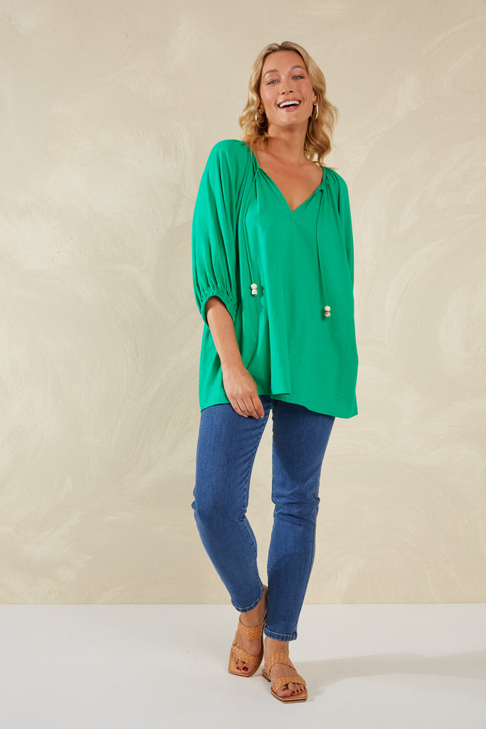 Sardinia Relaxed Blouse - Verde - The Haven Co