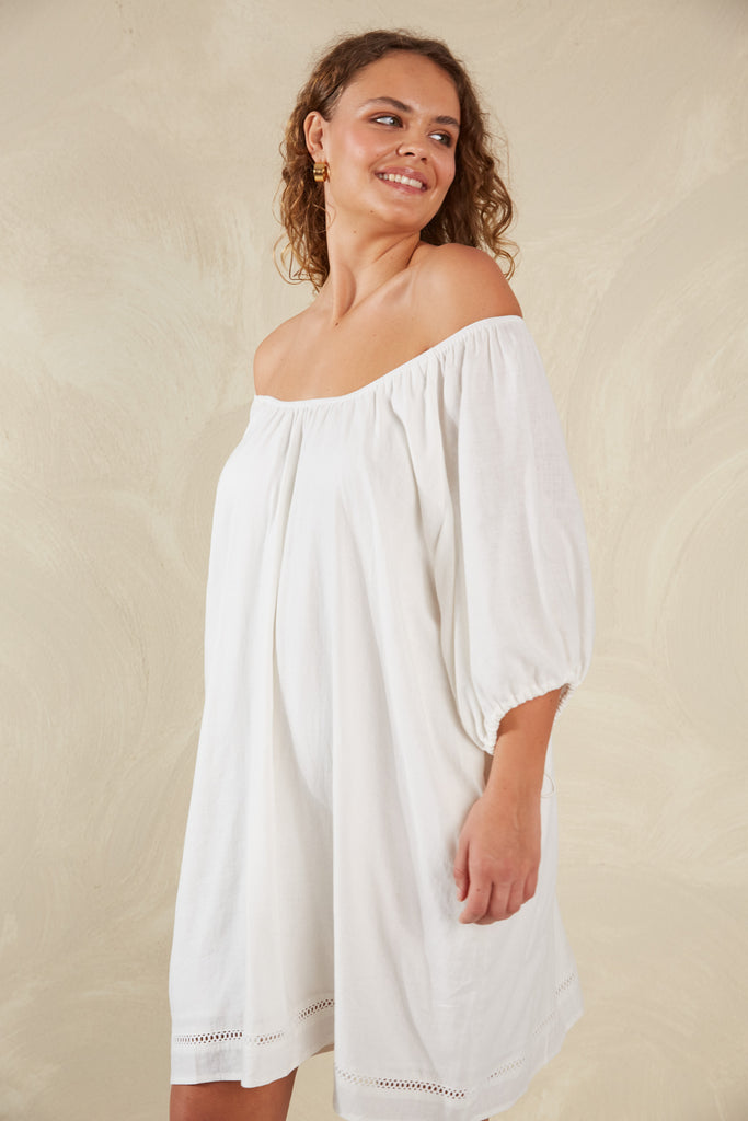 Sardinia Relaxed Dress - Bianco - The Haven Co