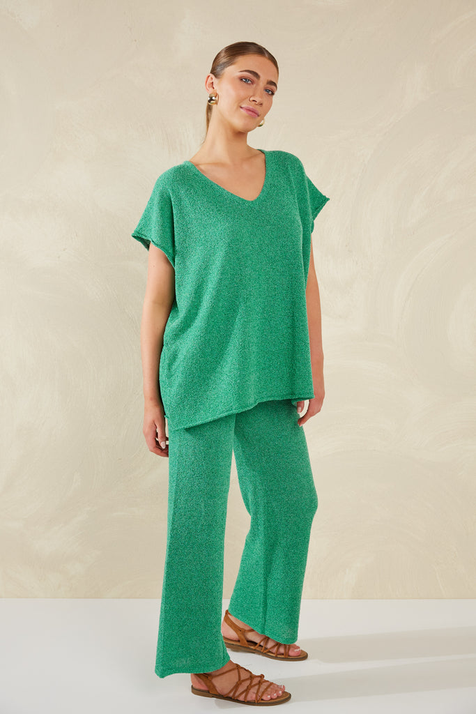 Como Knit Top - Aqua - The Haven Co