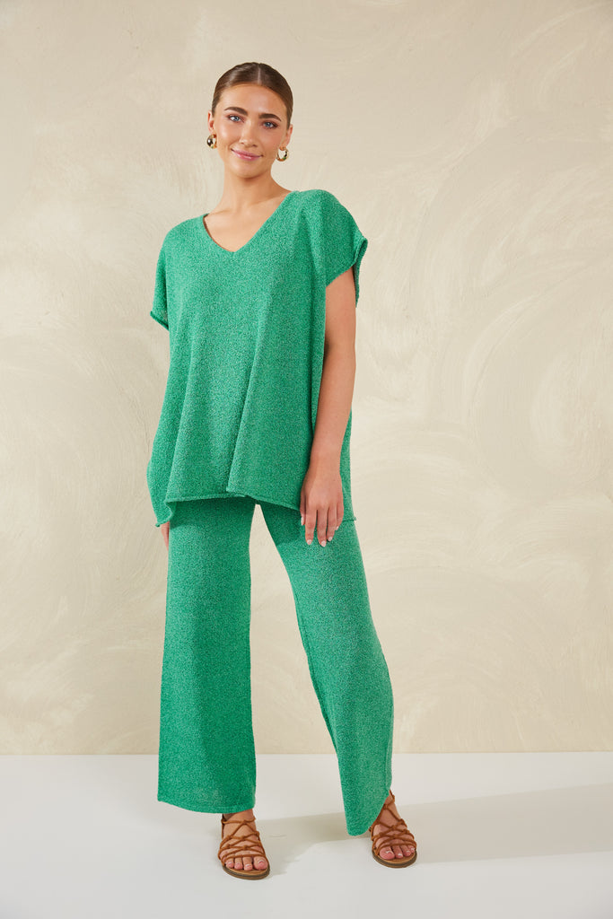 Como Knit Top - Aqua - The Haven Co