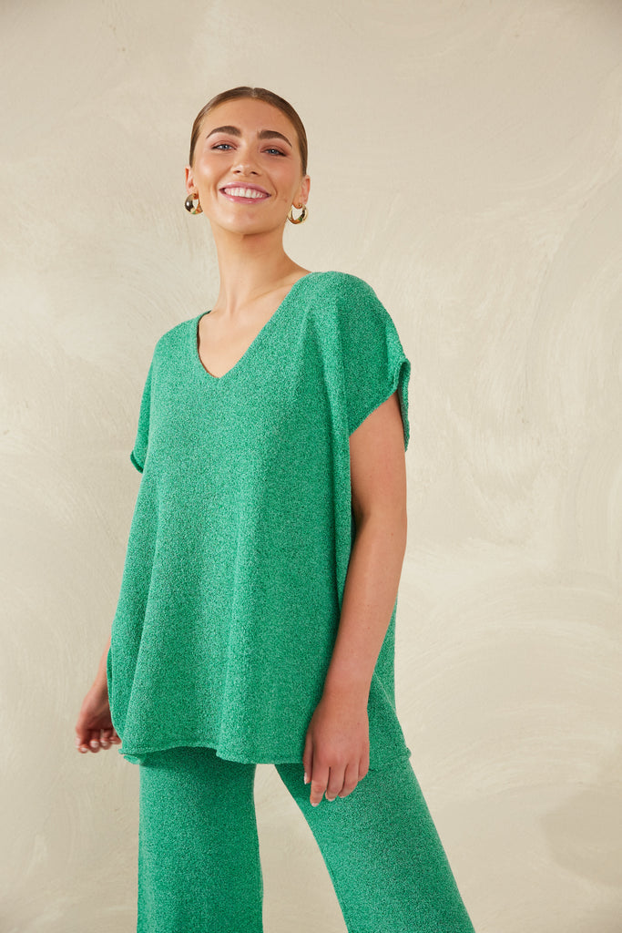 Como Knit Top - Aqua - The Haven Co