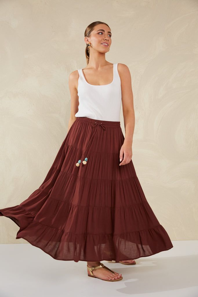 Palermo Skirt - Espresso - The Haven Co