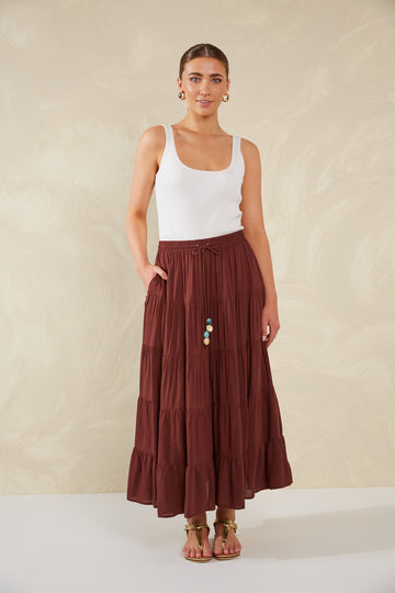 Palermo Skirt - Espresso - The Haven Co