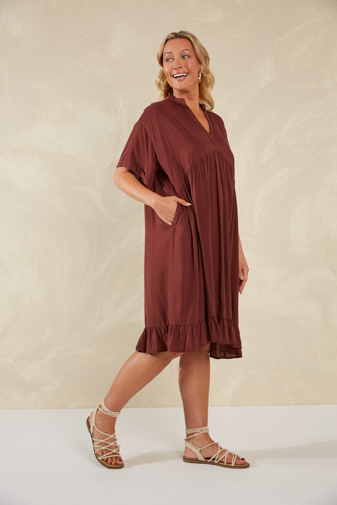 Palermo Relaxed Dress - Espresso - The Haven Co