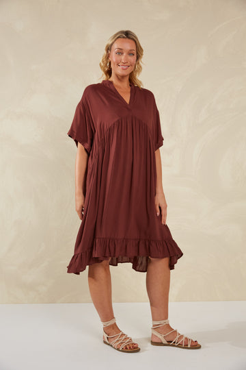 Palermo Relaxed Dress - Espresso - The Haven Co