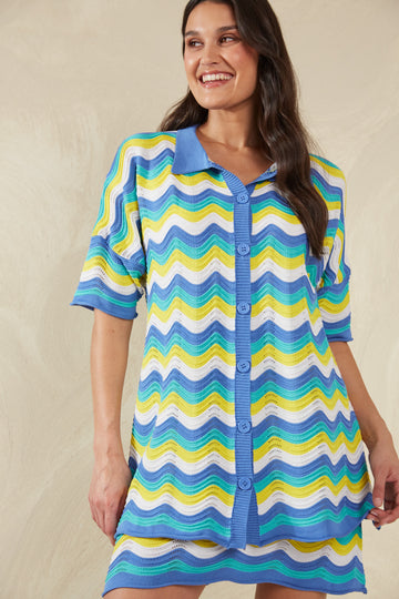 Amalfi Knit Shirt - Gelato - The Haven Co