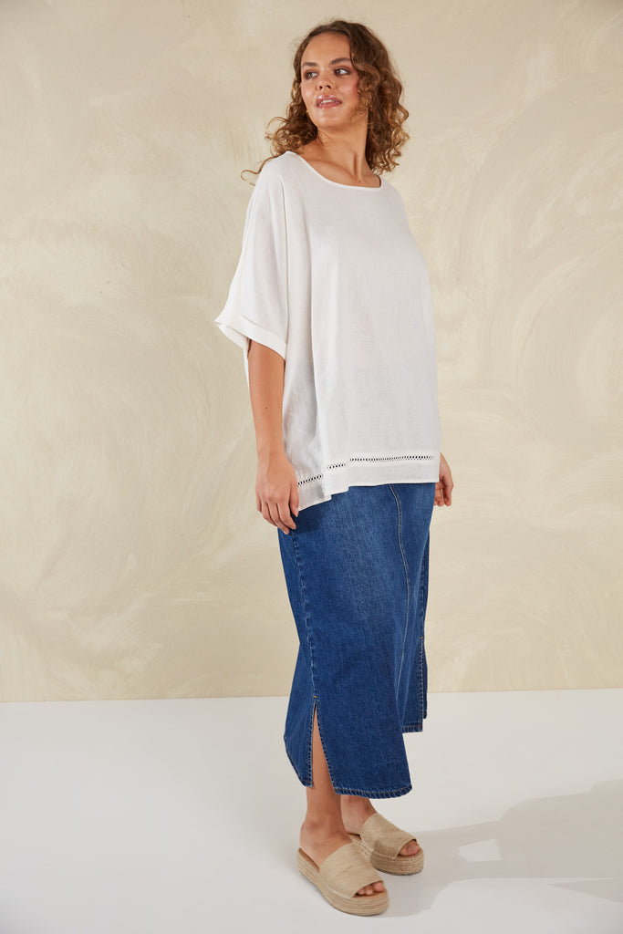 Florence Relaxed Top - Bianco - The Haven Co