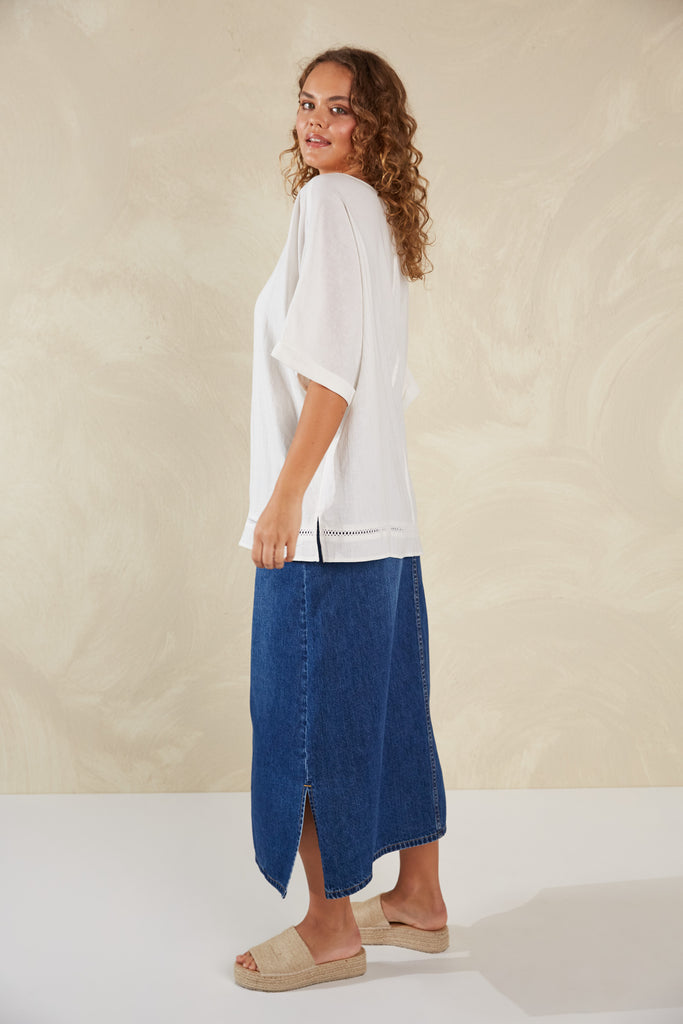 Florence Relaxed Top - Bianco - The Haven Co