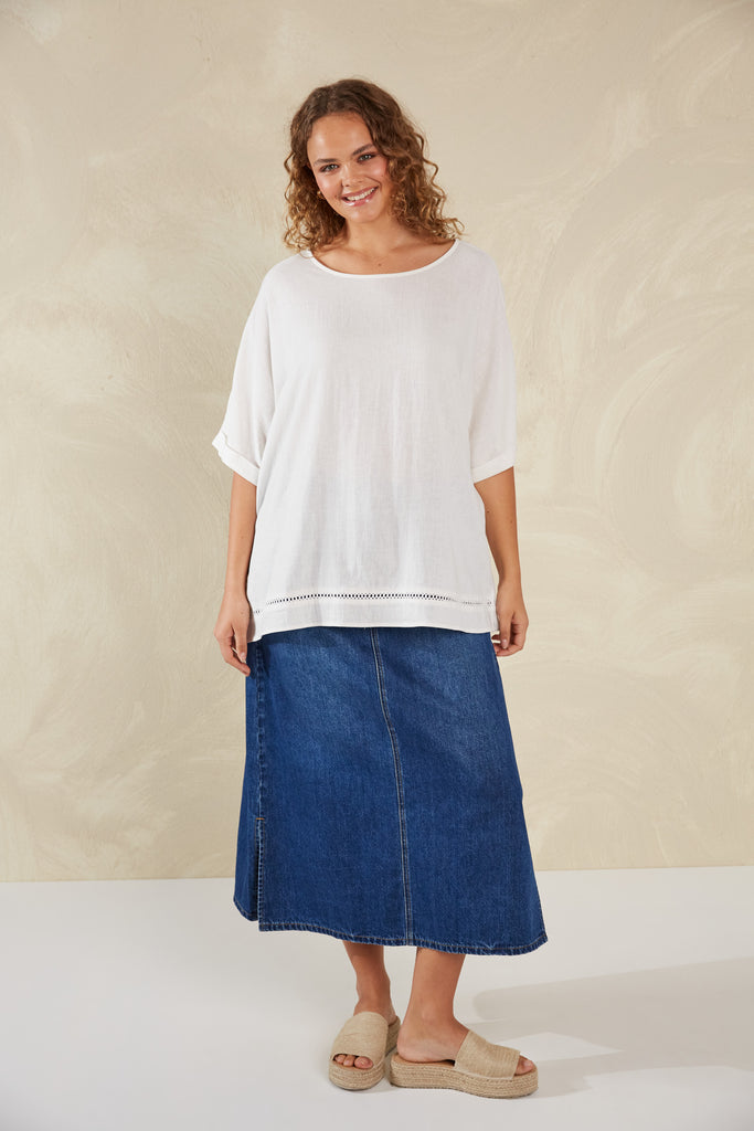 Florence Relaxed Top - Bianco - The Haven Co