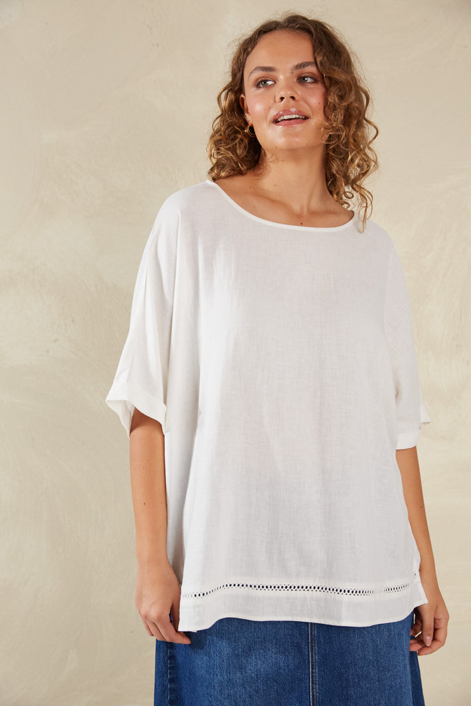 Florence Relaxed Top - Bianco - The Haven Co