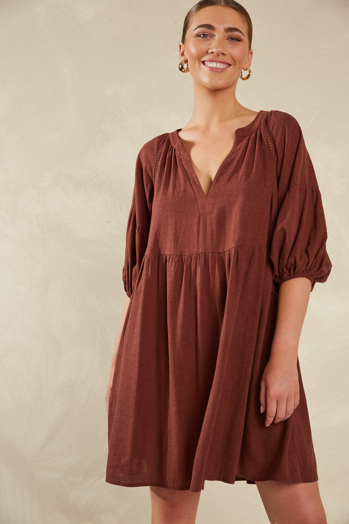 Florence Dress - Espresso - The Haven Co
