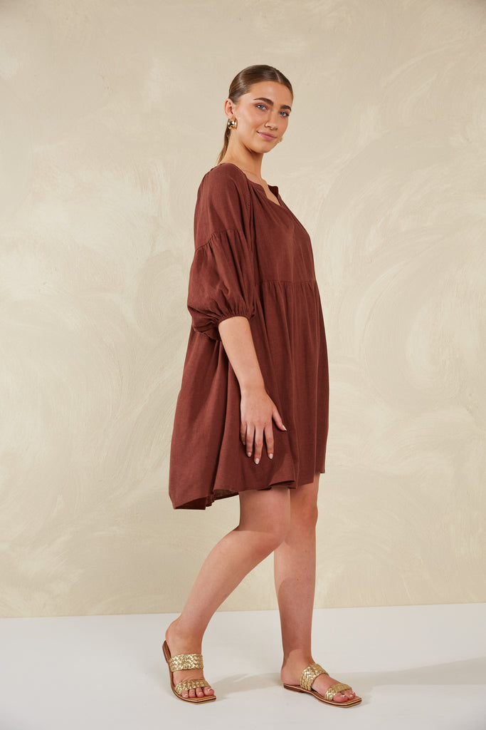 Florence Dress - Espresso - The Haven Co