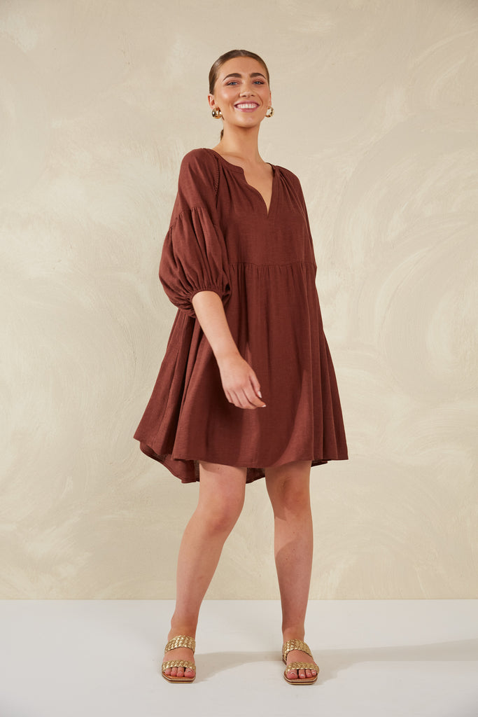 Florence Dress - Espresso - The Haven Co