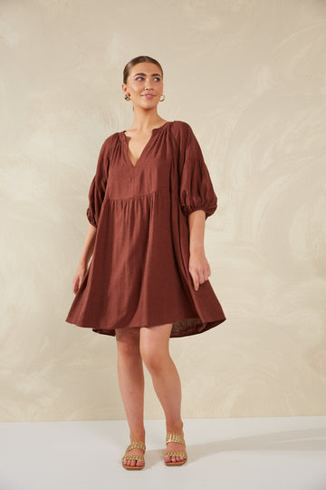 Florence Dress - Espresso - The Haven Co