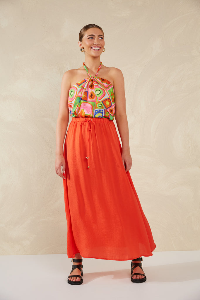 Portofino Maxi Skirt - Aperol - The Haven Co