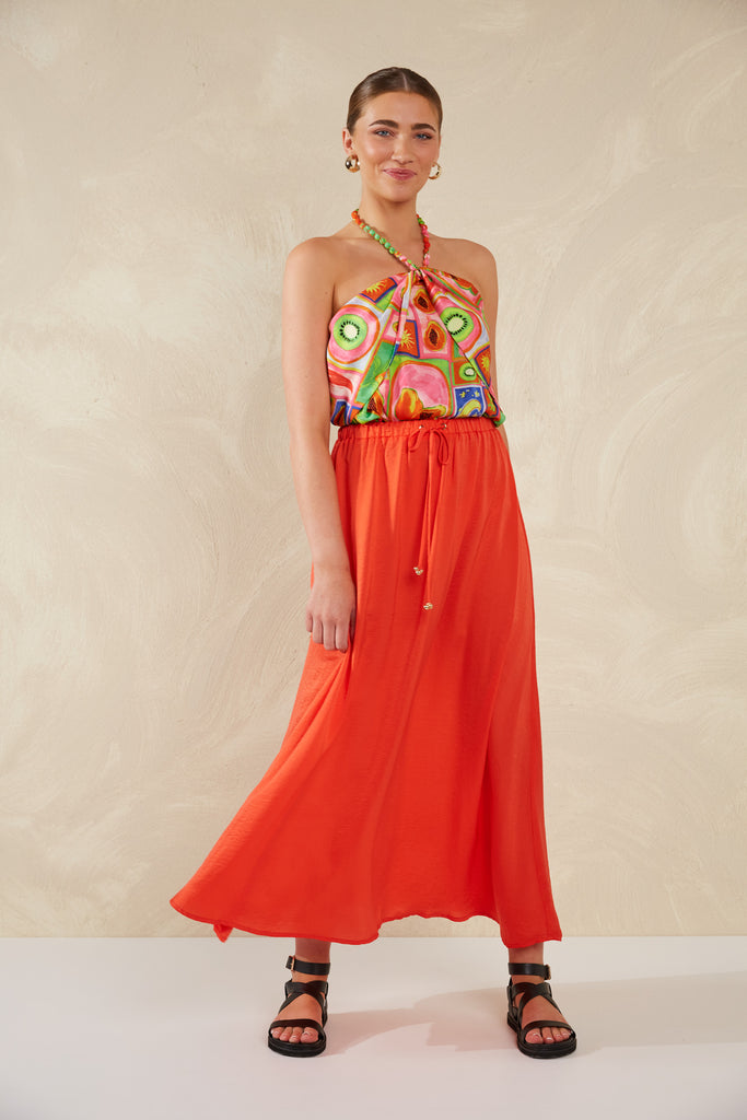 Portofino Maxi Skirt - Aperol - The Haven Co