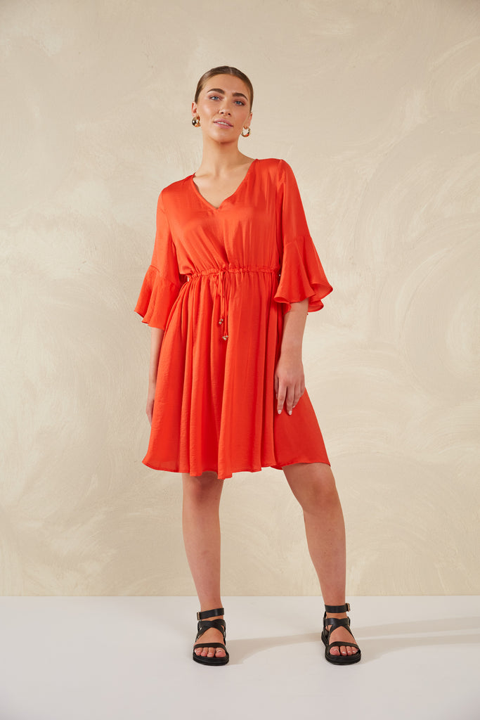 Portofino Tie Dress - Aperol - The Haven Co