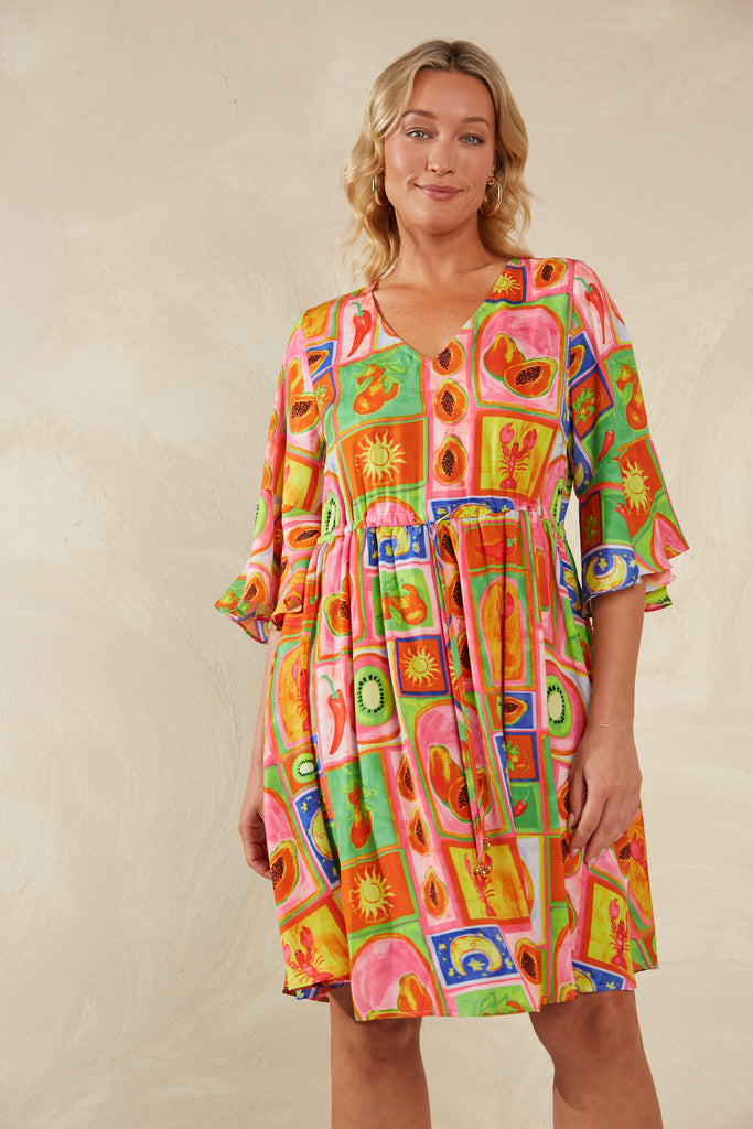 Portofino Tie Dress - Spritz - The Haven Co