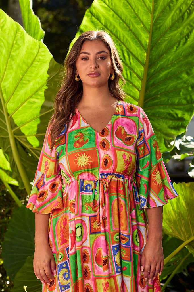 Portofino Tie Dress - Spritz - The Haven Co
