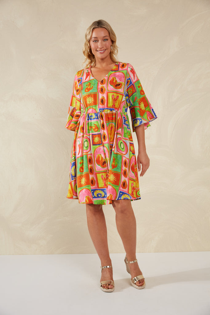 Portofino Tie Dress - Spritz - The Haven Co